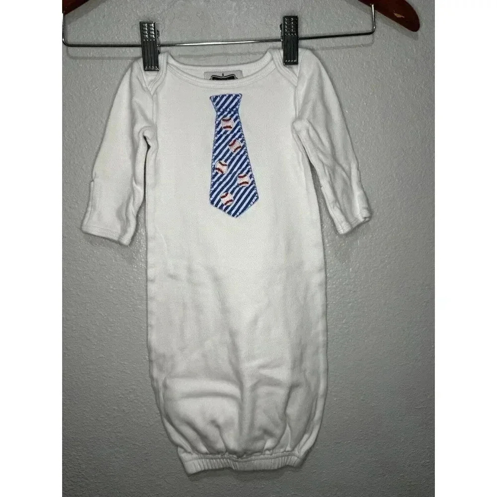 Mud Pie, Baby Boy Or Unisex 0-3 Month Baseball Gown